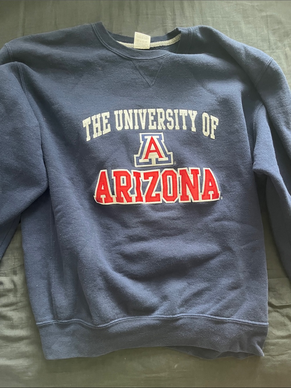 Russell Athletic Navy Crewneck Sweatshirt with Red & White Arizona Logo
